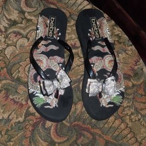 bebe Zorie Rhinestone Thong Sandals